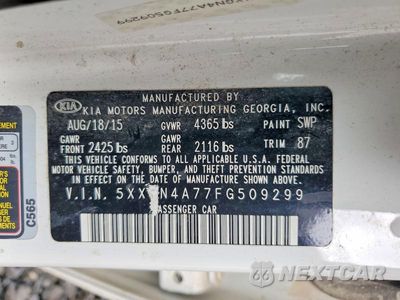 Zdjęcie 12 z 12 samochodu: 2015 KIA OPTIMA EX VIN:5XXGN4A77FG509299 - miniatura