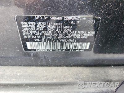 Zdjęcie 13 z 13 samochodu: 2023 SUBARU WRX PREMIUM VIN:JF1VBAF67P9824543 - miniatura