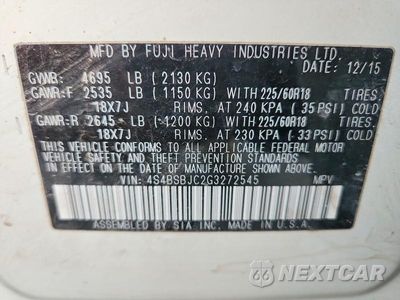 Zdjęcie 13 z 13 samochodu: 2016 SUBARU OUTBACK 2.5I LIMITED VIN:4S4BSBJC2G3272545 - miniatura