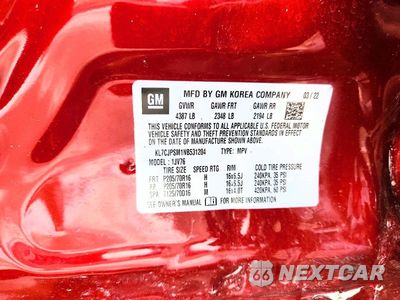 Zdjęcie 13 z 13 samochodu: 2022 CHEVROLET TRAX 1LT VIN:KL7CJPSM1NB531204 - miniatura