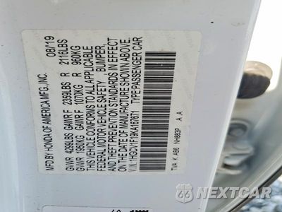 Zdjęcie 12 z 12 samochodu: 2019 HONDA ACCORD LX VIN:1HGCV1F19KA167671 - miniatura