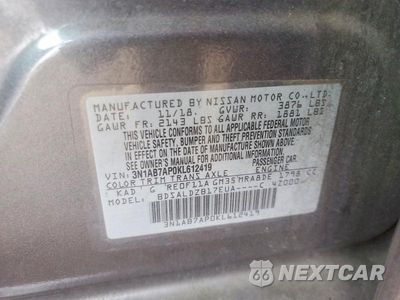Zdjęcie 12 z 12 samochodu: 2019 NISSAN SENTRA SV VIN:3N1AB7AP0KL612419 - miniatura