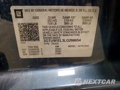 Zdjęcie 13 z 13 samochodu: 2020 GMC SIERRA K1500 DENALI VIN:3GTU9FEL3LG298654 - miniatura