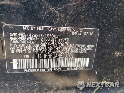 Zdjęcie 12 z 12 samochodu: 2010 SUBARU IMPREZA 2.5I PREMIUM VIN:JF1GH6B60AH820101 - miniatura