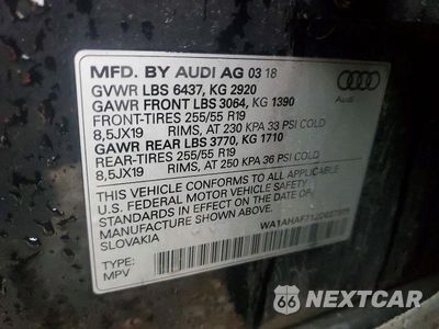 Zdjęcie 13 z 13 samochodu: 2018 AUDI Q7 PREMIUM VIN:WA1AHAF71JD037375 - miniatura