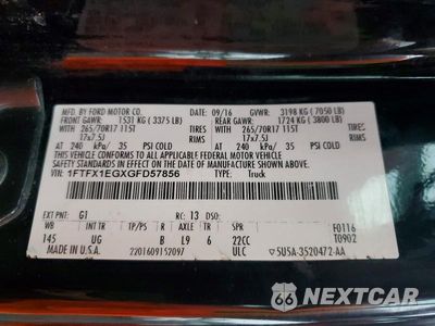 Zdjęcie 12 z 12 samochodu: 2016 FORD F150 SUPER CAB VIN:1FTFX1EGXGFD57856 - miniatura