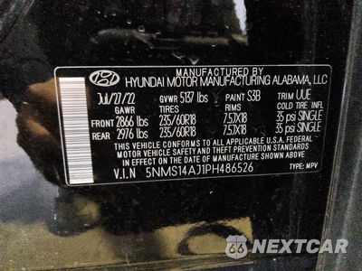 Zdjęcie 12 z 12 samochodu: 2023 HYUNDAI SANTA FE SE VIN:5NMS14AJ1PH486526 - miniatura