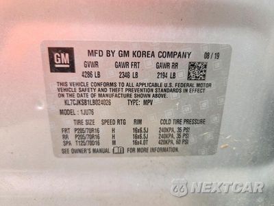 Zdjęcie 13 z 13 samochodu: 2020 CHEVROLET TRAX LS VIN:KL7CJKSB1LB024026 - miniatura