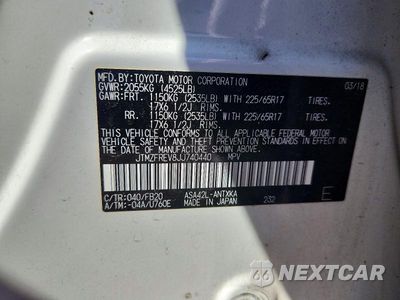 Zdjęcie 14 z 14 samochodu: 2018 TOYOTA RAV4 LE VIN:JTMZFREV8JJ740440 - miniatura