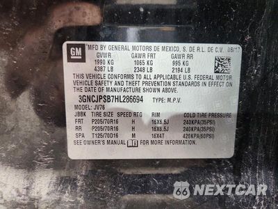 Zdjęcie 13 z 13 samochodu: 2017 CHEVROLET TRAX 1LT VIN:3GNCJPSB7HL286694 - miniatura