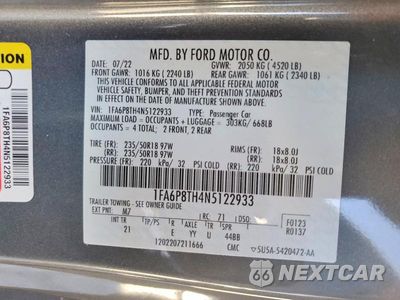 Zdjęcie 12 z 12 samochodu: 2022 FORD MUSTANG VIN:1FA6P8TH4N5122933 - miniatura