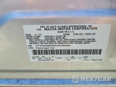 Zdjęcie 13 z 13 samochodu: 2012 MAZDA 6 I VIN:1YVHZ8BH9C5M26586 - miniatura