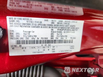 Zdjęcie 12 z 12 samochodu: 2017 FORD FOCUS SE VIN:1FADP3F2XHL346757 - miniatura