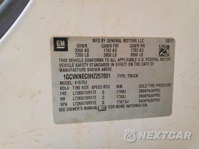 Zdjęcie 12 z 12 samochodu: 2017 CHEVROLET SILVERADO K1500 VIN:1GCVKNEC8HZ257091 - miniatura