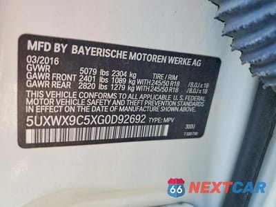 Zdjęcie 13 z 13 samochodu: 2016 BMW X3 XDRIVE28I VIN:5UXWX9C5XG0D92692 - miniatura