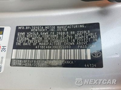Zdjęcie 12 z 12 samochodu: 2009 TOYOTA CAMRY BASE VIN:4T1BE46K39U355093 - miniatura