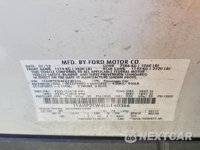 Zdjęcie 12 z 12 samochodu: 2012 FORD TAURUS SEL VIN:1FAHP2EW4CG140366 - miniatura