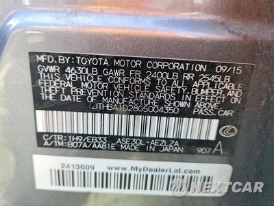 Zdjęcie 13 z 13 samochodu: 2016 LEXUS IS 200T VIN:JTHBA1D28G5004350 - miniatura