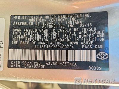 Zdjęcie 12 z 12 samochodu: 2015 TOYOTA CAMRY LE VIN:4T4BF1FK2FR489784 - miniatura