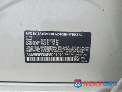 Zdjęcie 12 z 12 samochodu: 2023 BMW 330XI VIN:3MW89FF00P8D01979 - miniatura