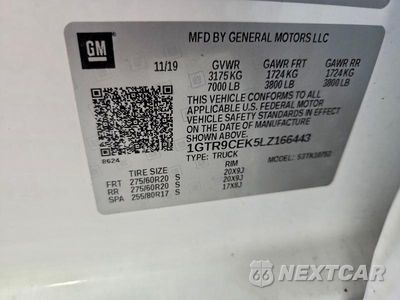 Zdjęcie 12 z 12 samochodu: 2020 GMC SIERRA K1500 ELEVATION VIN:1GTR9CEK5LZ166443 - miniatura