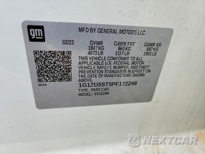 Zdjęcie 12 z 12 samochodu: 2023 CHEVROLET MALIBU LT VIN:1G1ZD5ST5PF172248 - miniatura