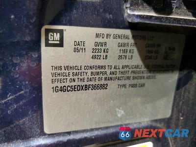 Zdjęcie 13 z 13 samochodu: 2011 BUICK LACROSSE CXL VIN:1G4GC5EDXBF366882 - miniatura