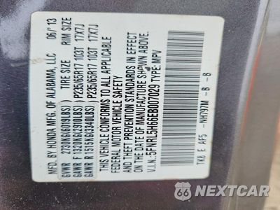 Zdjęcie 13 z 13 samochodu: 2014 HONDA ODYSSEY EXL VIN:5FNRL5H66EB007029 - miniatura