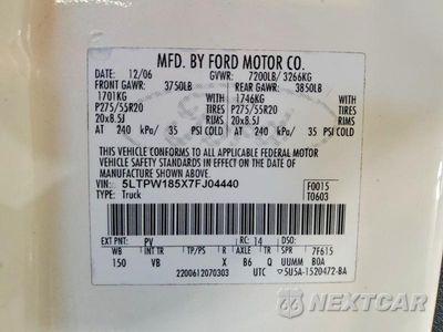 Zdjęcie 12 z 12 samochodu: 2007 LINCOLN MARK LT VIN:5LTPW185X7FJ04440 - miniatura