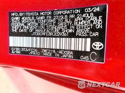 Zdjęcie 12 z 12 samochodu: 2024 TOYOTA COROLLA HYBRID SE VIN:JTDBCMFE8RJ029361 - miniatura