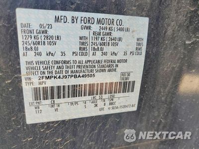 Zdjęcie 13 z 13 samochodu: 2023 FORD EDGE SEL VIN:2FMPK4J97PBA49505 - miniatura