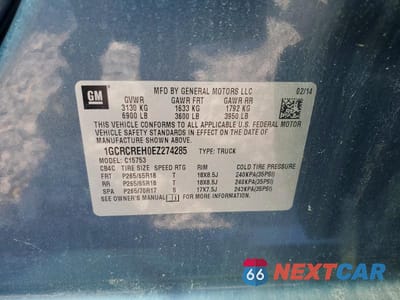 Zdjęcie 13 z 13 samochodu: 2014 CHEVROLET SILVERADO C1500 LT VIN:1GCRCREH0EZ274285 - miniatura