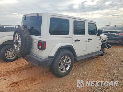 Trzecie zdjęcie samochodu z tyłu: 2021 JEEP WRANGLER UNLIMITED SAHARA VIN:1C4HJXEN5MW551881 - miniatura