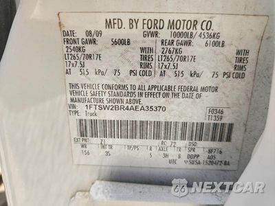 Zdjęcie 12 z 12 samochodu: 2010 FORD F250 SUPER DUTY VIN:1FTSW2BR4AEA35370 - miniatura