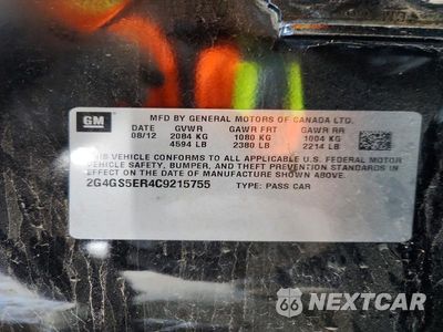Zdjęcie 12 z 12 samochodu: 2012 BUICK REGAL PREMIUM VIN:2G4GS5ER4C9215755 - miniatura
