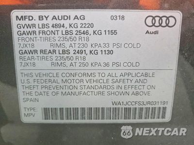 Zdjęcie 13 z 13 samochodu: 2018 AUDI Q3 PREMIUM PLUS VIN:WA1JCCFS3JR031191 - miniatura