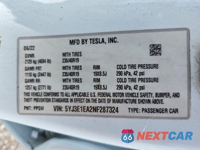 Zdjęcie 13 z 13 samochodu: 2022 TESLA MODEL 3 VIN:5YJ3E1EA2NF287324 - miniatura