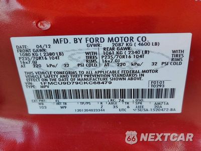 Zdjęcie 13 z 13 samochodu: 2012 FORD ESCAPE XLT VIN:1FMCU9D79CKC68479 - miniatura