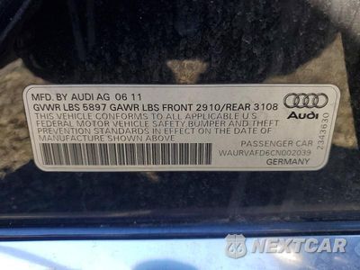 Zdjęcie 12 z 12 samochodu: 2012 AUDI A8 L QUATTRO VIN:WAURVAFD6CN002039 - miniatura