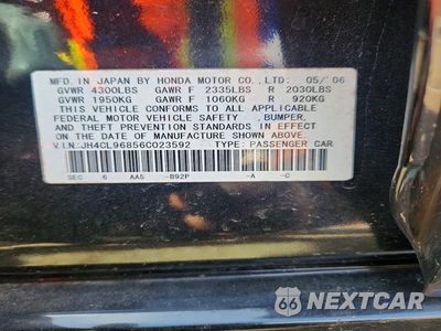 Zdjęcie 12 z 12 samochodu: 2006 ACURA TSX VIN:JH4CL96856C023592 - miniatura