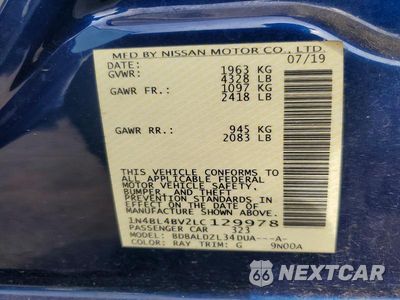 Zdjęcie 12 z 12 samochodu: 2020 NISSAN ALTIMA S VIN:1N4BL4BV2LC129978 - miniatura