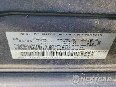 Zdjęcie 12 z 12 samochodu: 2008 MAZDA 3 I VIN:JM1BK32G481155770 - miniatura