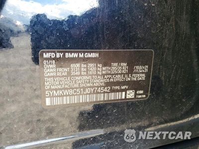 Zdjęcie 13 z 13 samochodu: 2018 BMW X6 M VIN:5YMKW8C51J0Y74542 - miniatura