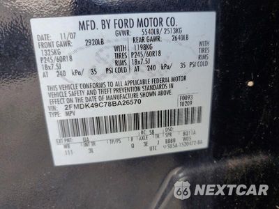 Zdjęcie 13 z 13 samochodu: 2008 FORD EDGE LIMITED VIN:2FMDK49C78BA26570 - miniatura