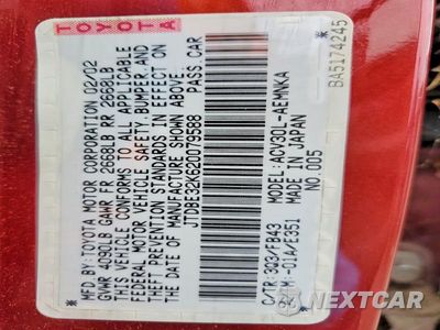 Zdjęcie 12 z 12 samochodu: 2002 TOYOTA CAMRY LE VIN:JTDBE32K620079588 - miniatura