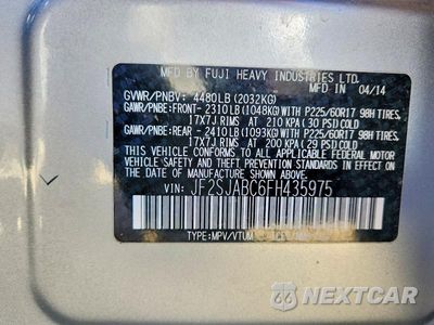 Zdjęcie 13 z 13 samochodu: 2015 SUBARU FORESTER 2.5I VIN:JF2SJABC6FH435975 - miniatura