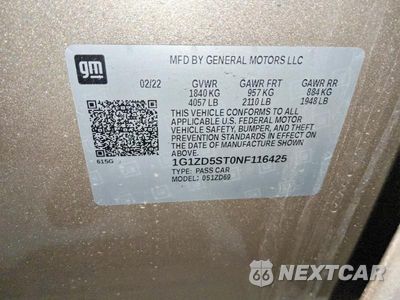 Zdjęcie 12 z 12 samochodu: 2022 CHEVROLET MALIBU LT VIN:1G1ZD5ST0NF116425 - miniatura