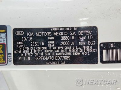 Zdjęcie 13 z 13 samochodu: 2017 KIA FORTE LX VIN:3KPFK4A76HE077689 - miniatura