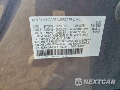 Zdjęcie 13 z 13 samochodu: 2020 ACURA MDX VIN:5J8YD4H38LL051781 - miniatura