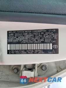 Zdjęcie 12 z 12 samochodu: 2008 TOYOTA YARIS BASE VIN:JTDBT923981288425 - miniatura